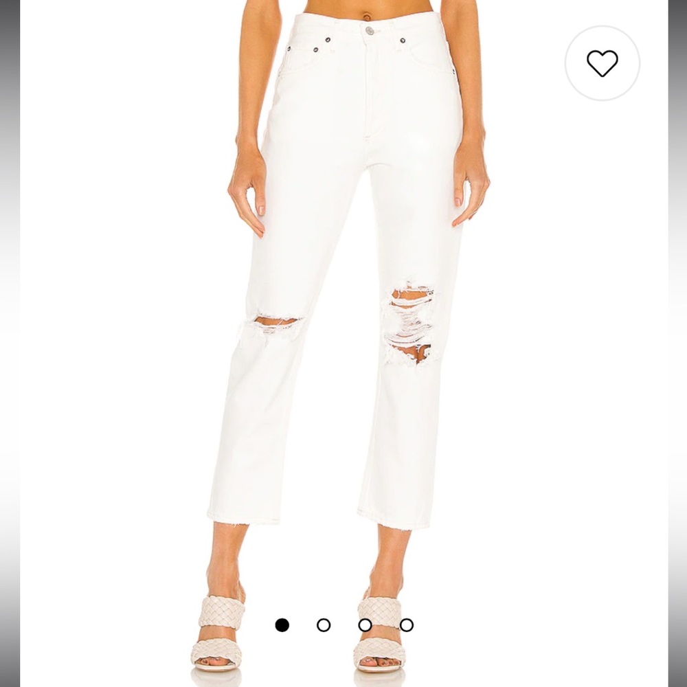 Agolde Riley High Rise Straight Leg White